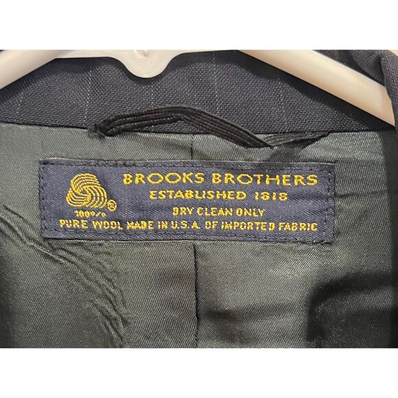 Brooks Brothers Blue Wool 2 Piece Stripe Suit Blazer Jacket Pants Mens Sz Large - Picture 6 of 16